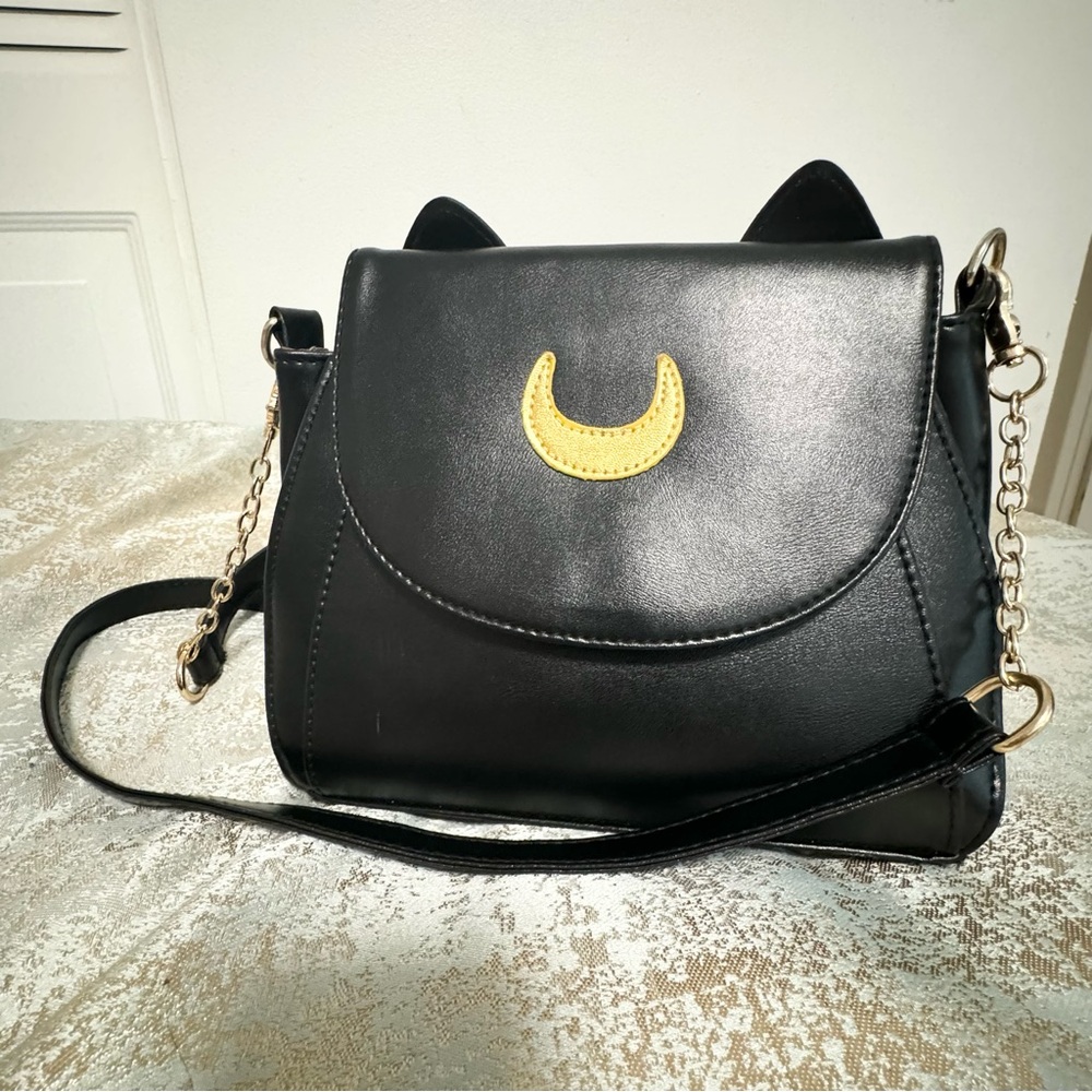 Sailor Moon Luna Purse Cat Black Handbag Purse Crossbody